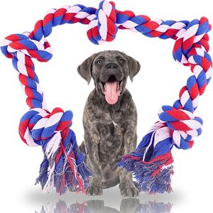 Wholesale 3 Knot Dog <b>Rope</b> Toys for Aggressive Chewers Dog 5 Knots Indestructible Cotton <b>Rope</b> for Large and Medium Dogs - Product Image 1