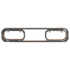 Étagère murale en bois de manguier massif et métal noir, étagère de présentation en bois naturel et métal - Product Image 3