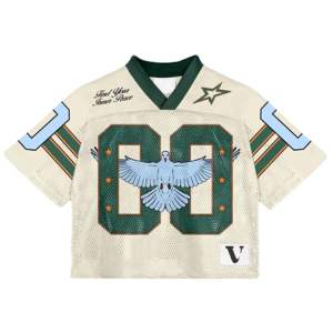 Maillot de football premium à manches courtes 100 % polyester, imprimé par sublimation, coupe ample, streetwear unisexe, coupe carrée, maillot de football en mesh - Product Image 1