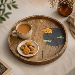 Décoration de table personnalisée en résine noire imperméable, peinte à la main, modèle Meena, pour Noël, cuisine, serveur, restaurant - Product Image 4