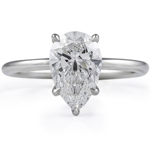 Anillo de Diamante Cultivado en Laboratorio con Certificación IGI, Corte Pera de 1.74ct, 5 Puntas, Solitario, Oro Blanco de 14K, Anillo de Compromiso con Diamante Creado en Laboratorio, Venta al Por Mayor - Product Image 2