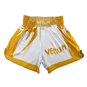 กางเกงมวยไทย MMA สำหรับฝึกซ้อม ยูนิเซ็กซ์  โลโก้ด้านหน้า โพลีเอสเตอร์ 100% 180 กรัม ผ้าสเตรช ระบายอากาศ แห้งเร็ว พิมพ์ลายดิจิตอล - Product Image 1