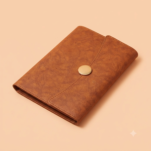Libreta de Cuero PU Verde Salvia Elegante de Primera Calidad Aurelux, con Sistema de Cierre de 3 Pliegues y Botón Dorado, Agenda Corporativa - Product Image 4
