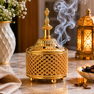 Solid Brass Bakhoor Burner Arabic Oud Incense Burner Decorative Incense Holder Home Fragrance Decor Ramadan <b>Eid</b> <b>Gift</b> - Product Image 6