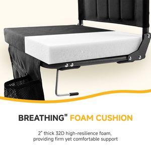 Sedili da Stadio con Schienale Spesso, Portabicchieri, Tasche Portaoggetti, Cinghie Imbottite per le Spalle e Maniglie Integrate - Product Image 4