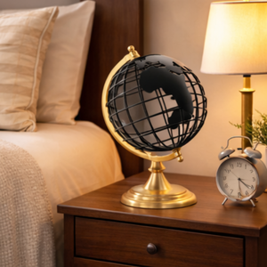 Globo Terráqueo de Escritorio de Latón Premium |   Globo Terráqueo Decorativo Educativo para Escritorio de Oficina, Mesa de Estudio y Decoración del Hogar - Product Image 3