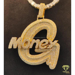 Custom Crown "G MONEY " Pendant <b>Iced</b> <b>Out</b> Moissanite Diamond Hip Hop Necklace Luxury Bling <b>Chain</b> - Product Image 3