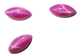 Rubis Étoilé Rose Taille Marquise 6x12 mm 2,5 Carats Créé en Laboratoire Poli Opaque Cabochon avec Effet Étoile à 6 Branches pour la Fabrication de Bijoux - Product Image 4