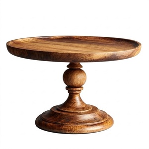 Base de diseño minimalista en madera de acacia con acabado natural, ideal para exhibir cupcakes, pasteles, galletas. - Product Image 5