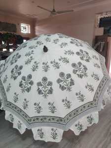 Hand Block Printed Parasols Floral Block Big Garden Umbrella for Decoration <b>Sun</b> <b>Shade</b> Eco Friendly Material for Hotel Resort B2B - Product Image 3