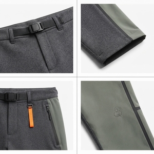 Pantalon de survêtement gris pour homme en mélange Spandex/Coton, résistant à l'eau, avec boucle Fidlock noir mat intégrée au ceinturon, coupe décontractée fuselée - Product Image 4