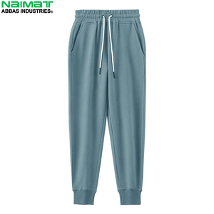 Pantalon évasé confortable, léger et respirant en tissu 100% coton pour homme, taille élastique, avec dentelle, idéal pour la gym, le jogging et comme uniforme chaud. - Product Image 1