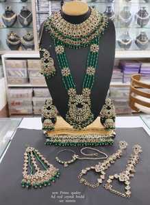 ชุดเครื่องประดับเจ้าสาวปากีสถานแบบดั้งเดิม สร้อยคอพร้อมต่างหู มงกุฎมังติกา ปาซา นาธ และฮัทฟูล ขายส่ง - Product Image 2