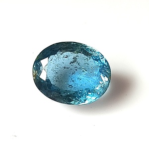 Aigue-marine naturelle de 3,55 carats, couleur bleu Santa Maria, taille ovale facettée, translucide, pierre précieuse non montée - Product Image 1