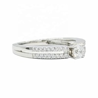 Anillo de Boda Clásico para Mujer, Elegante, de Alta Calidad, Precio de Fábrica, con Circonia, Chapado en Rodio de 4 Capas, Plata de Ley 925