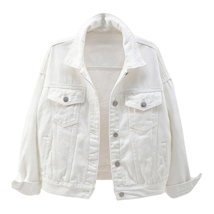 Veste en jean bleu clair déchiré pour femme, manches trois quarts, style décontracté vintage, pour le printemps - Product Image 4