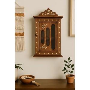 <b>Walnut</b> Pine Vintage Key <b>Cabinet</b> Wall Mount Wooden Storage Holder Wholesale - Product Image 3