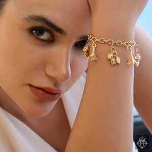 PRAO French Allure Bracelet anti-ternissement doré Accessoire à breloques fines - Product Image 2