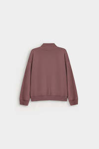 <b>Top</b> Manufacturers <b>Women</b> Solid Mauve Half Zip Stand Collar Breathable Eco-Friendly Front <b>Long</b> <b>Sleeve</b> Pullover Sweatshirt Winter - Product Image 6