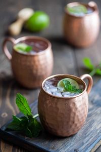 Copper cocktail serving <b>mug</b> set for stylish luxury lounge drinks hammered finish metal cups durable reusable serving <b>mugs</b> - Product Image 3