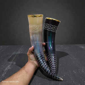 Cuerno Vikingo de Lujo Grabado a Medida, Hecho a Mano con Cuerno Natural de Buey, 500-700ml, Antiderrames, al Mejor Precio - Product Image 6