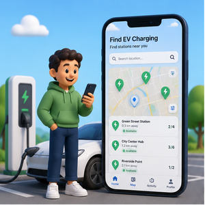 Plataforma de Navegación y Buscador de Estaciones de Carga para Vehículos Eléctricos, para Propietarios de Vehículos Eléctricos y Usuarios de Flotas - Product Image 1