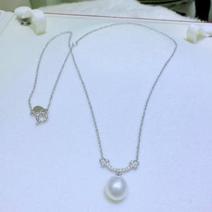 Collar de Perlas de Agua Dulce Naturales de Zhuji, 8.5-9 mm, Impecable, Cadena de Perlas Individuales Resistentes con Microincrustaciones de Sonrisa en la Clavícula - Product Image 2