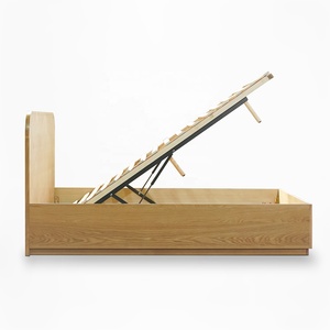 Vietnam OEM/ODM Hydraulic Gas Lift Acacia Wood <b>Storage</b> Bed Minimalist Bedroom Durable Lift-Up Bed Frame from Vietnam Factory - Product Image 3
