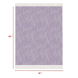 Premium Collection Cotton Throw Soft Quality Purple Color Custom cotton Throw <b>Blanket</b> for Home With Fringes Design. - Product Image 6