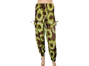 Pantalon Harem Bohème Imprimé Floral pour Femme, Taille Haute Élastique avec Cordon de Serrage, Coupe Ample, Longueur Cheville, en Coton, Idéal pour l'Été - Product Image 5