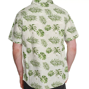 Chemise d'été pour homme en polyester/coton respirant, imprimé floral, manches courtes, style hawaïen, vêtements de plage d'été - Product Image 5