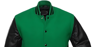 Wholesale High Street Men's Varsity Bomber Jacket <b>Covered</b> <b>Button</b> Closure OEM Embroidery Stand Collar PolyesterCotton Canvas - Product Image 4