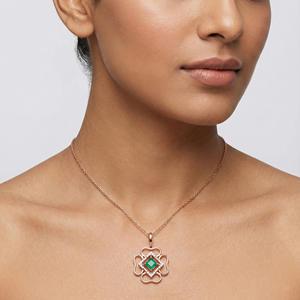 จี้เพชรแท้ 0.07 กะรัต ทรงกลมเจียระไนแบบบริลเลียนท์ สี H-I ความสะอาดระดับ VS-SI ตัวเรือนทองคำแท้ ดีไซน์เรียบหรูสำหรับผู้หญิง - Product Image 1