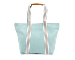 Bolsa de Mano de Algodón, Tamaño Pequeño, Asa Larga, Cierre de Cremallera, para Compras, Viajes, Color Verde Menta - Product Image 1