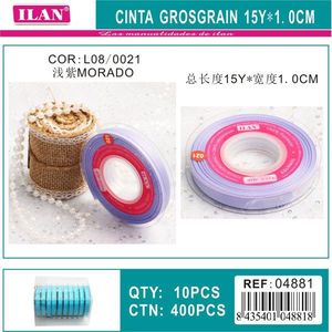 Nastro Grosgrain Ilan 15Y 1.0Cm Viola Chiaro per Lavori Artigianali - Product Image 3