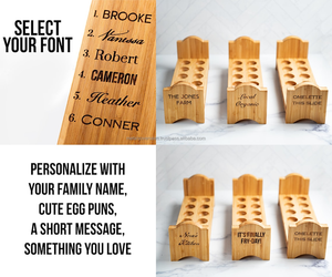 Handmade Eco-Friendly Wooden Egg Holder & Storage Rack Farmhouse Kitchen Organizer for Fresh Eggs Dishwasher <b>Safe</b> - Product Image 3