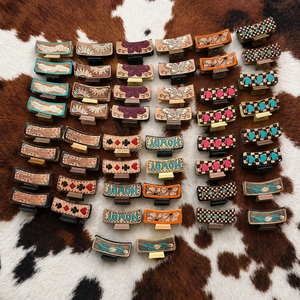 Gran oferta de accesorios para mujer, pinza para el pelo de cuero mecanizada a mano, piel de vaca, gran rectángulo personalizado, venta al por mayor, pinzas para el pelo para mujer - Product Image 6
