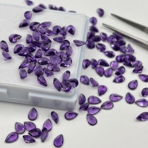 Ametista Africana Natural Pulida, Corte Pera, Color Morado Intenso, 6x4 mm, Grado AA, Gema Suelta Premium - Product Image 2
