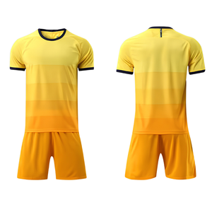 Maillots de football personnalisés pour garçons, manches courtes, uniformes d'équipe, vente en gros, service OEM, kits de football jaunes - Product Image 6