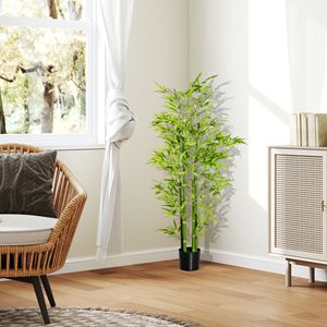 Albero di Bambù Artificiale da 1,5m, Pianta Decorativa in Vaso per Interni o Esterni - Product Image 4