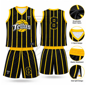 Tenue de basketball imprimée tendance pour adultes, ensemble léger personnalisable avec logo, vêtements d'équipe de qualité supérieure - Product Image 6