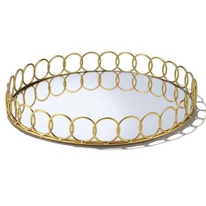 Wholesale Gold Mirrored Tray Decorative Metal Cosmetic <b>Makeup</b> Organizer Perfume Tray Rectangular <b>Vanity</b> Tray Decorative Trays - Product Image 3