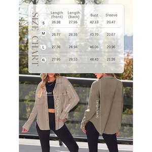 เสื้อถักวาฟเฟิลกระดุมโอเวอร์ไซส์สำหรับผู้หญิงชุดแฟชั่น2025 2025ฤดูใบไม้ร่วงสำหรับฤดูหนาว - Product Image 3