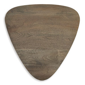 Juego de 2 mesas de centro plegables de madera maciza de mango con forma ovalada y acabado en nogal para sala de estar. - Product Image 6