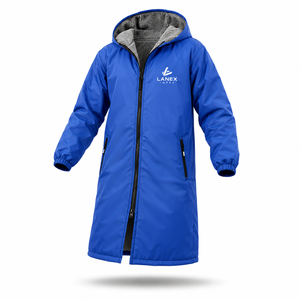 Custom Kids Waterproof Swim Parka Jacket with Hood Windproof Fleece Lined Long Changing Robe <b>Coat</b> for Swimming, Surfing & <b>Beach</b> - Product Image 2