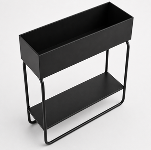 Vietnam OEM/ODM Rectangular Plant Stand with Lower Shelf Modern Metal <b>Planter</b> <b>Box</b> for Indoor & Outdoor Use ODGGAB014 - Product Image 3