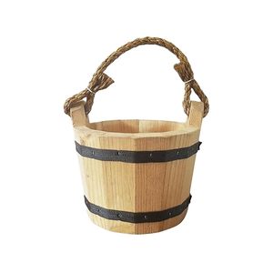 ถังไม้สไตล์ชนบทพร้อมหูจับโลหะ ใช้เก็บของได้หลากหลาย ตกแต่งบ้าน - Product Image 6