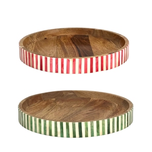 Juego de Bandejas de Madera Pintadas a Mano al por Mayor con Posavasos, Bandeja Cuadrada Decorativa de Madera para Servir Comida en el Hogar y Hoteles - Product Image 3