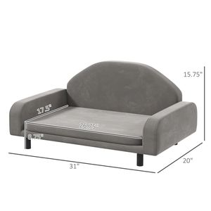 Sofá para Mascotas de 31 Pulgadas XL con Rayas Grises, Cama para Perros con Cojín Resistente y Lavable para Uso en Interiores y Exteriores - Product Image 4