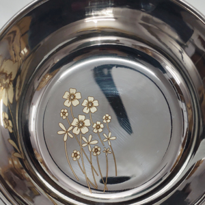 Bol à soupe en acier inoxydable écologique avec motif laser interne - Vaisselle métallique empilable pour restaurants et traiteurs - Product Image 5